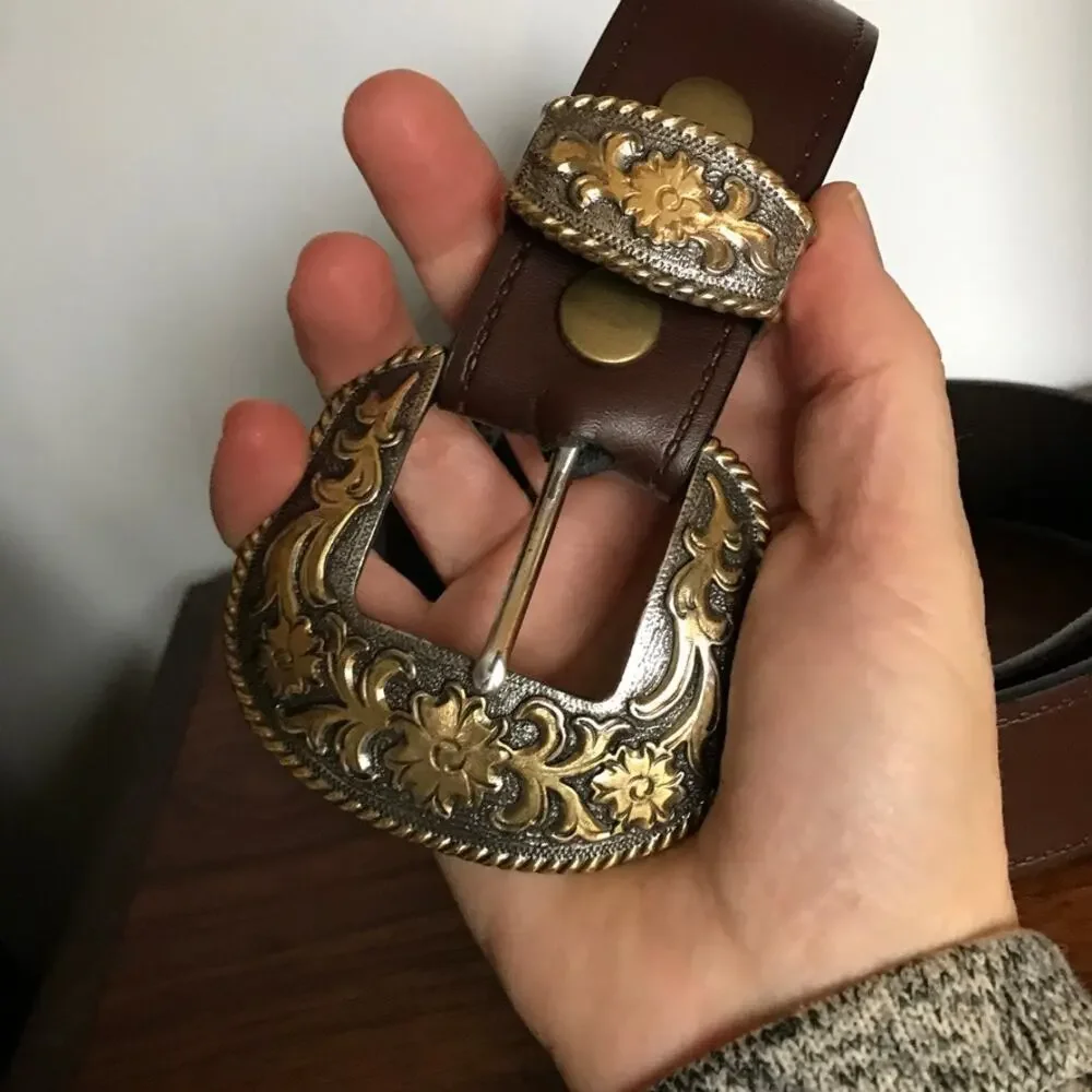 Vintage Ashford Ridge Genuine Leather Women's brown Western Belt Size 36